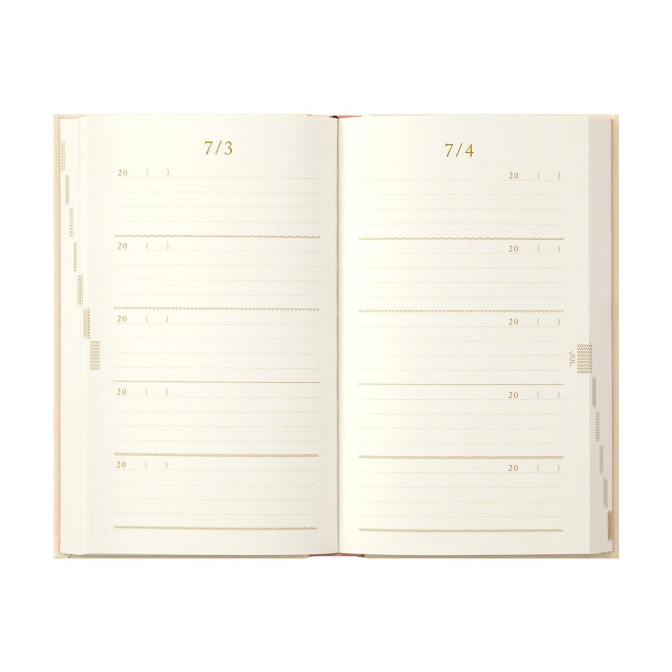 Journal 5 years Embroidery Flower Beige