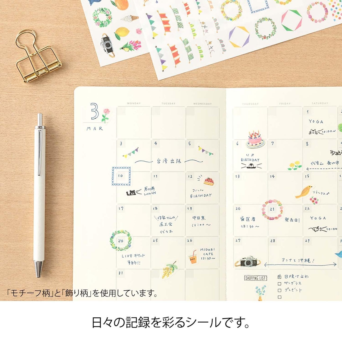 MIDORI Yuru Log Sticker 1 Sheet Feeling