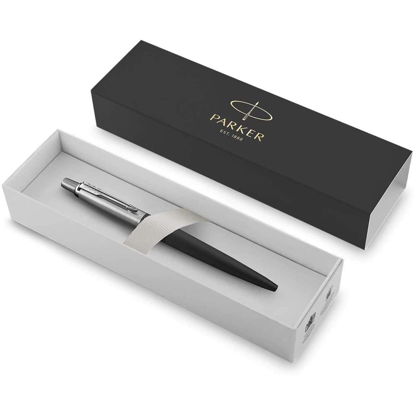 Parker Jotter Core Bond Street Black Chrome Colour Trim Ballpoint