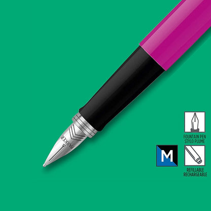 Parker Jotter Originals Magenta Chrome Color Trim M Fountain Pen