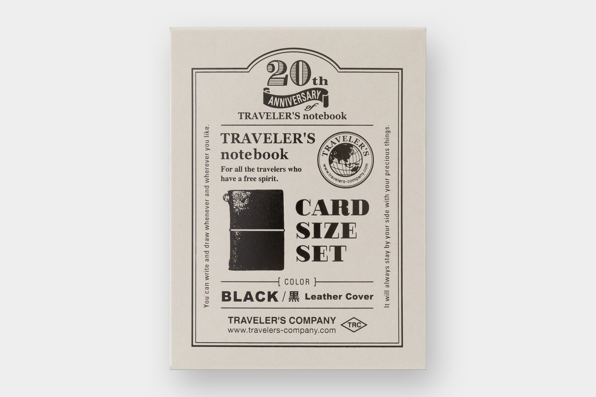 TRAVELER'S COMPANY Traveler's Notebook Card Size 20th Anniversary Set Black