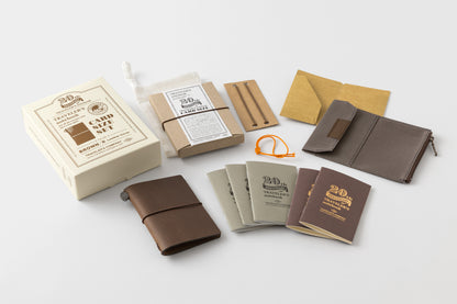 TRAVELER'S COMPANY Traveler's Notebook Card Size 20th Anniversary Set Brown