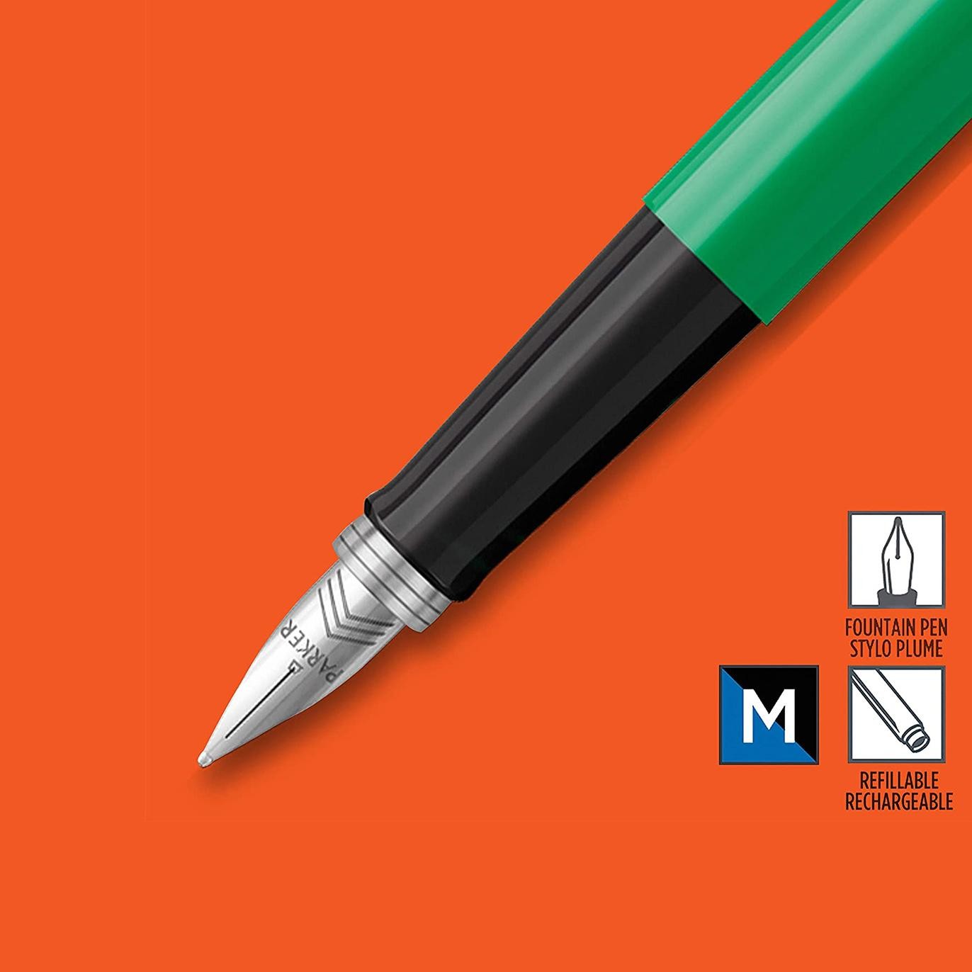 Parker Jotter Originals Green Chrome Colour Trim Fountain Pen M