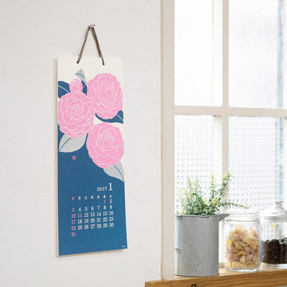 MIDORI Calendar Wall-Hanging Echizen Washi L Flower 2027