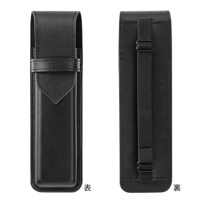 Book Band Pen Case Recycled leather for B6 - A5 Black