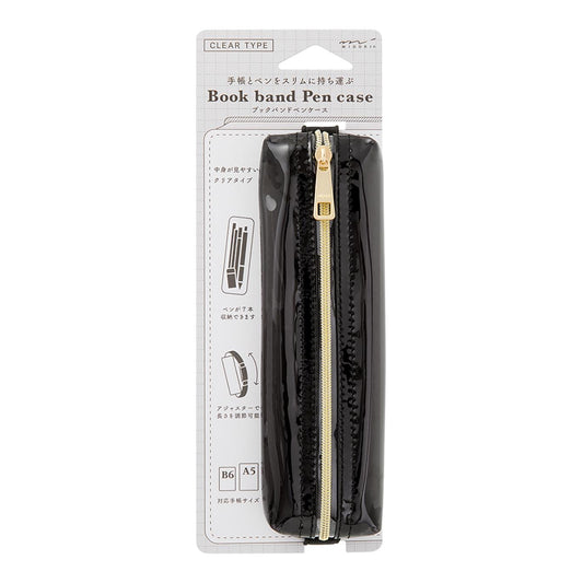 Book Band Pen Case (B6 - A5) Clear-Black A