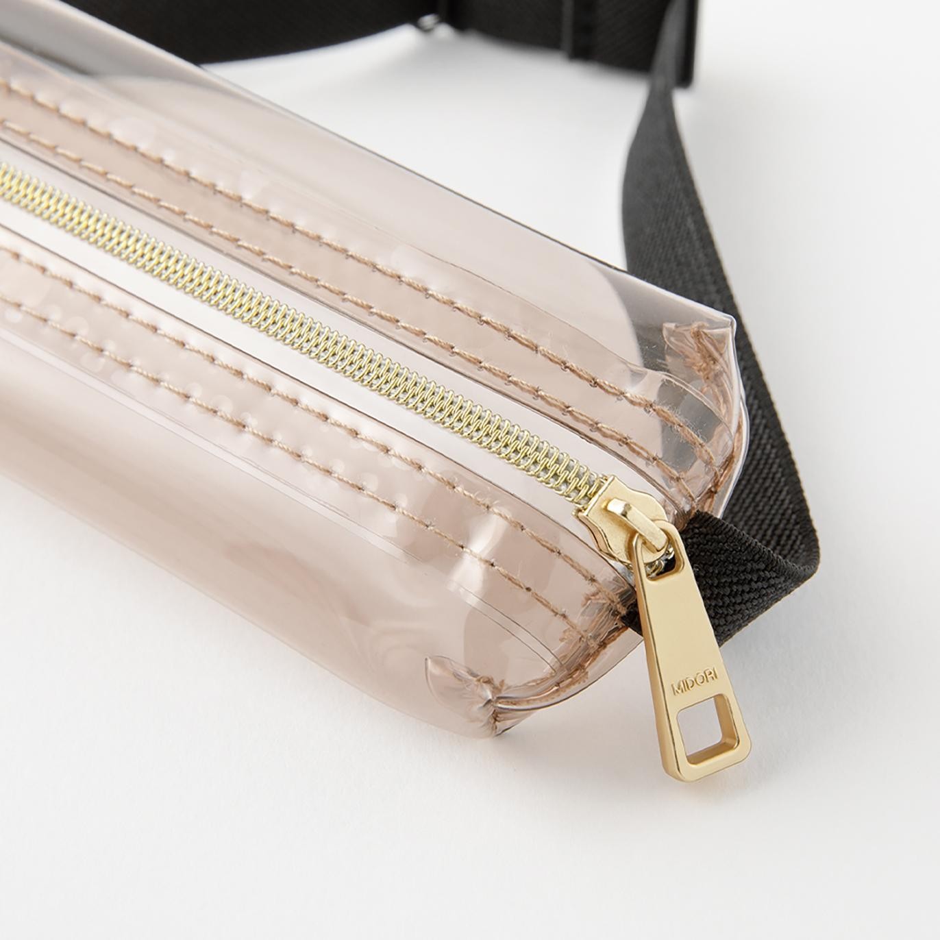 Book Band Pen Case (B6 - A5) Clear-Sepia