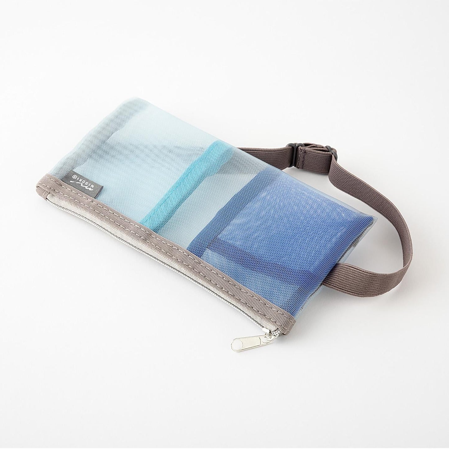 Book Band Pen Case for B6/A5 Mesh Light Blue