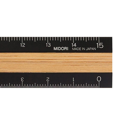 Aluminum & Wood Ruler 15cm Black