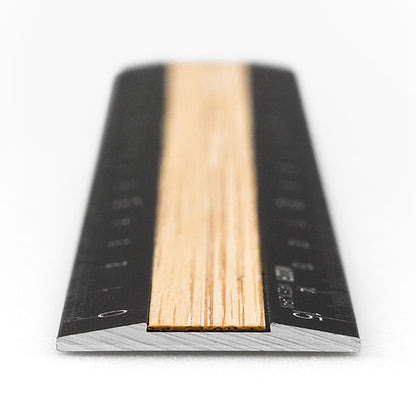 Aluminum & Wood Ruler 15cm Black