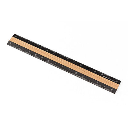 Aluminum & Wood Ruler 15cm Black