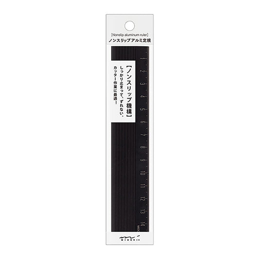 Aluminum Ruler (15cm) Non-Slip Black