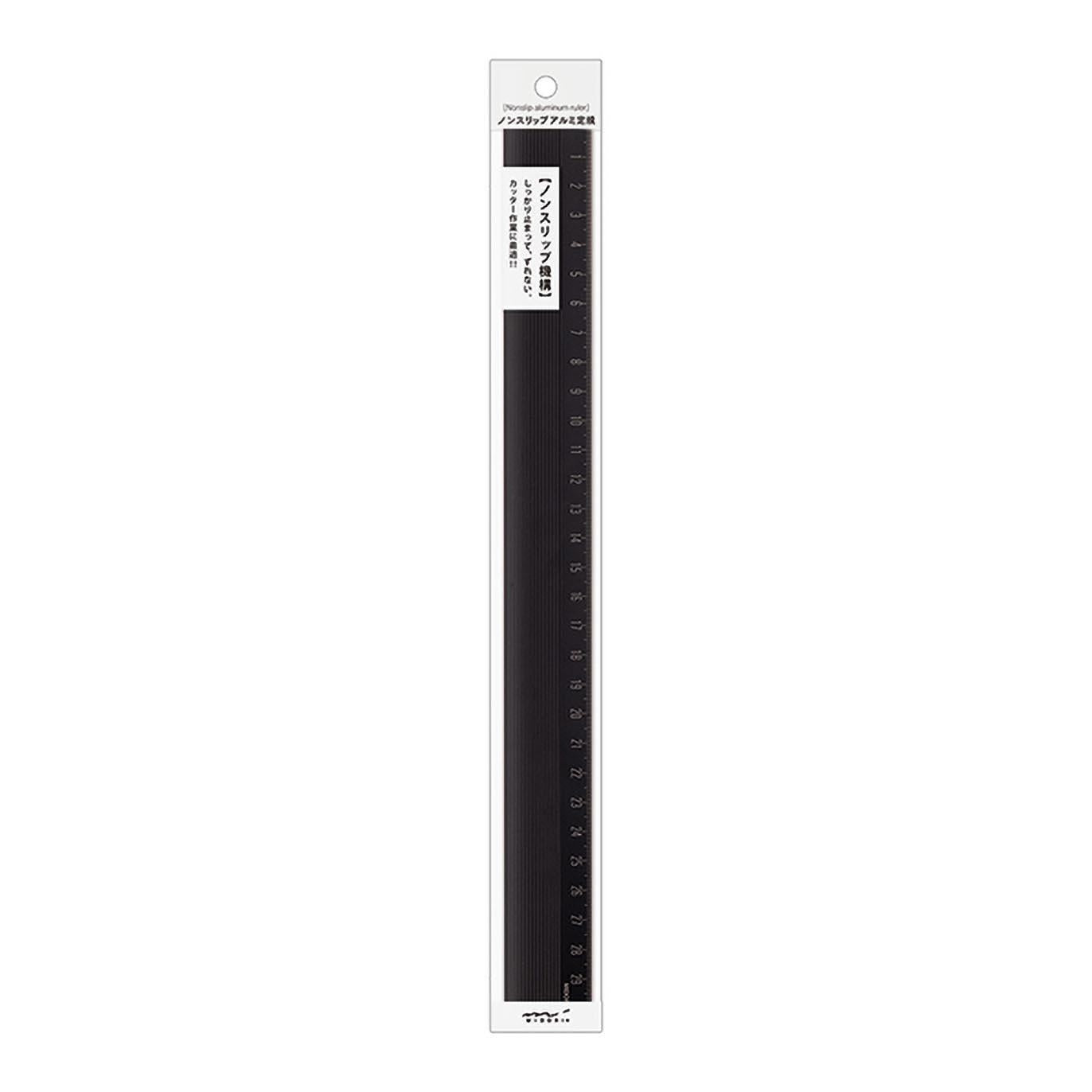 Aluminum Ruler (30cm) Non-Slip Black