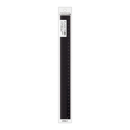 Aluminum Ruler (30cm) Non-Slip Black