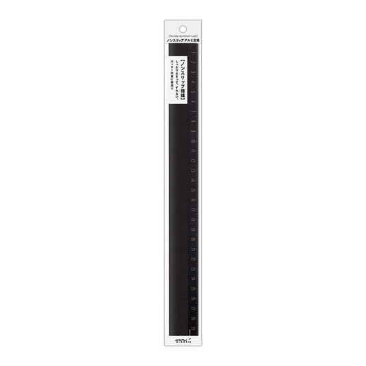Aluminum Ruler (30cm) Non-Slip Black