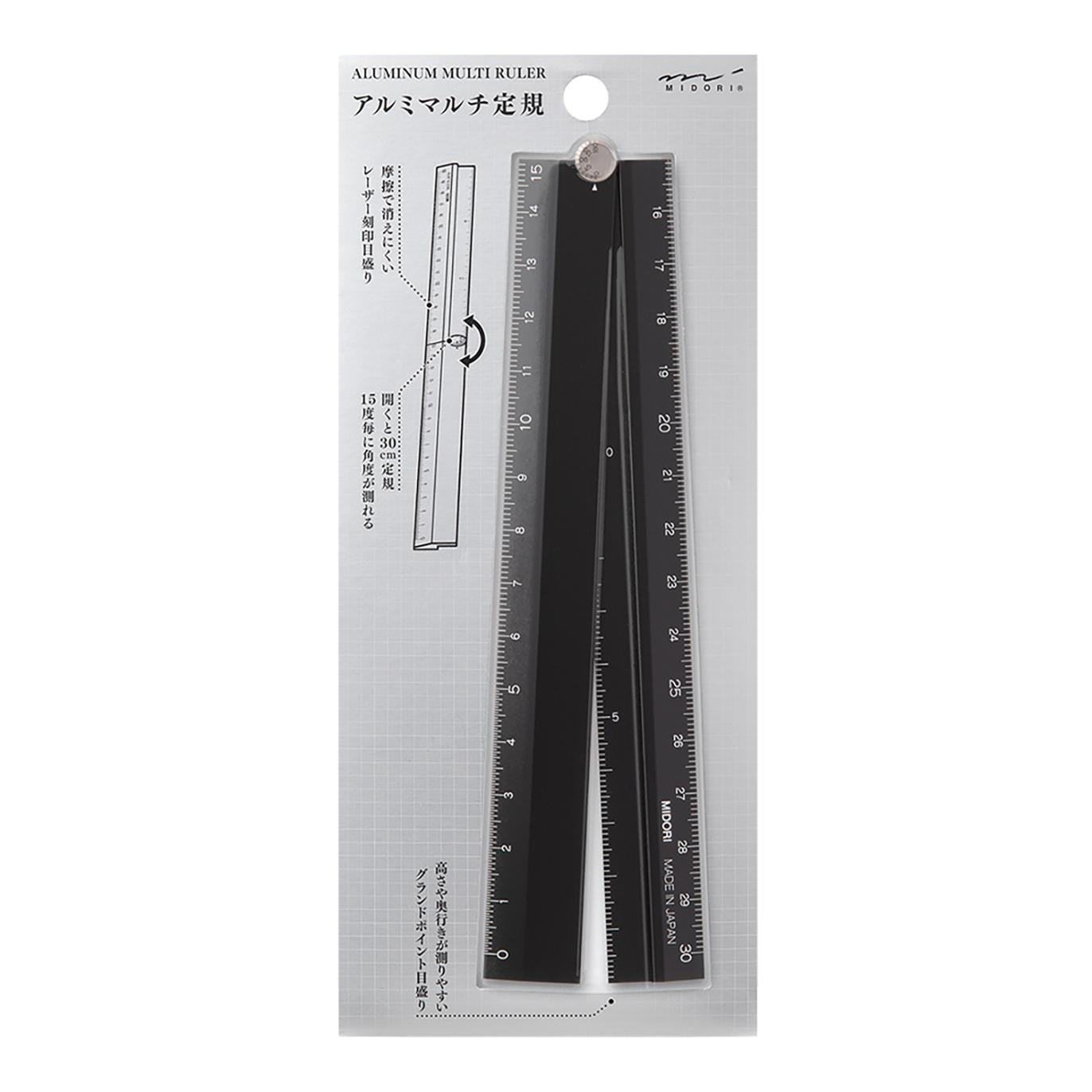 Aluminum Multiple Ruler (30cm) Black A