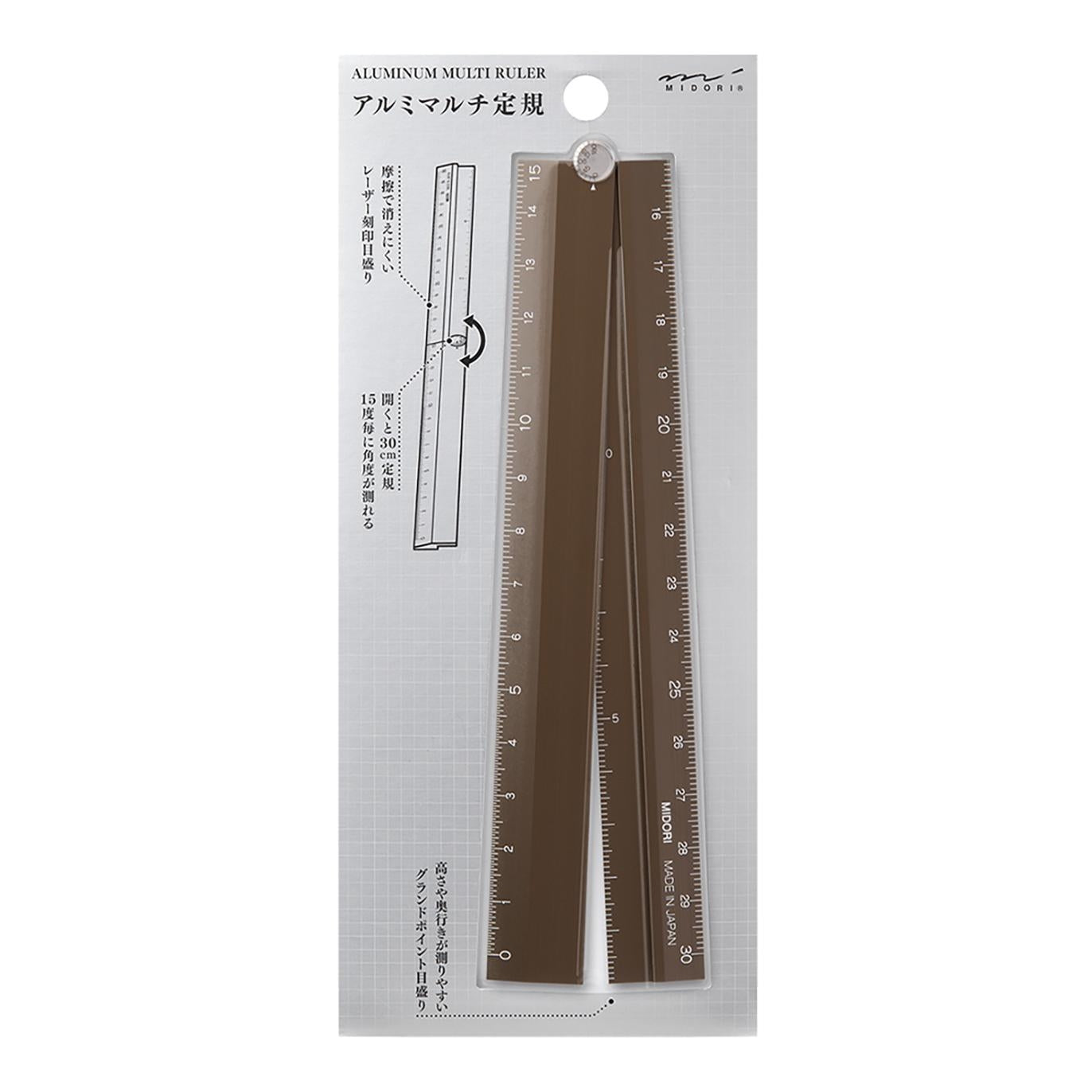 Aluminum Multiple Ruler (30cm) Brown