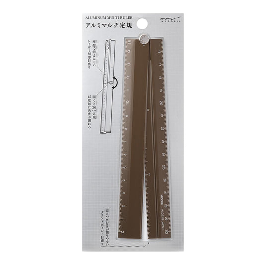 Aluminum Multiple Ruler (30cm) Brown
