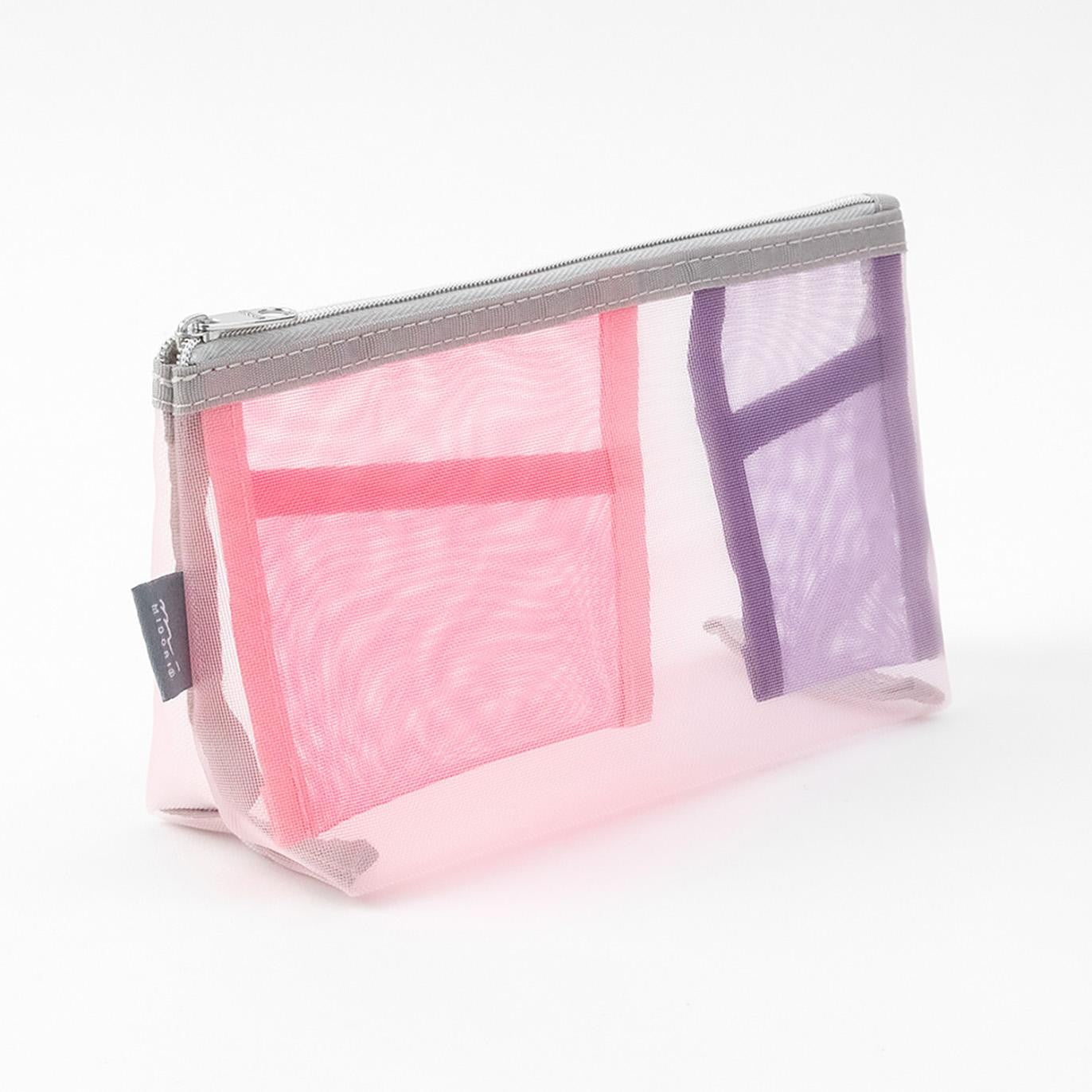 Pen & Tool Pouch Mesh with gusset Pink
