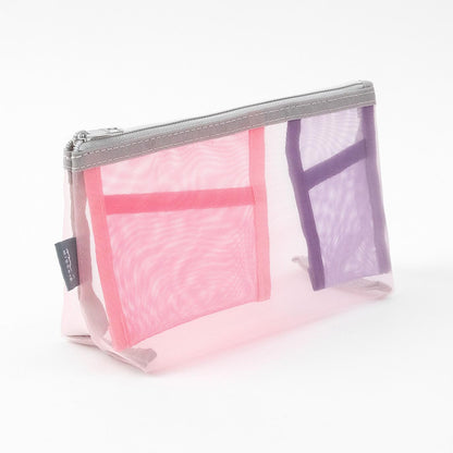 Pen & Tool Pouch Mesh with gusset Pink