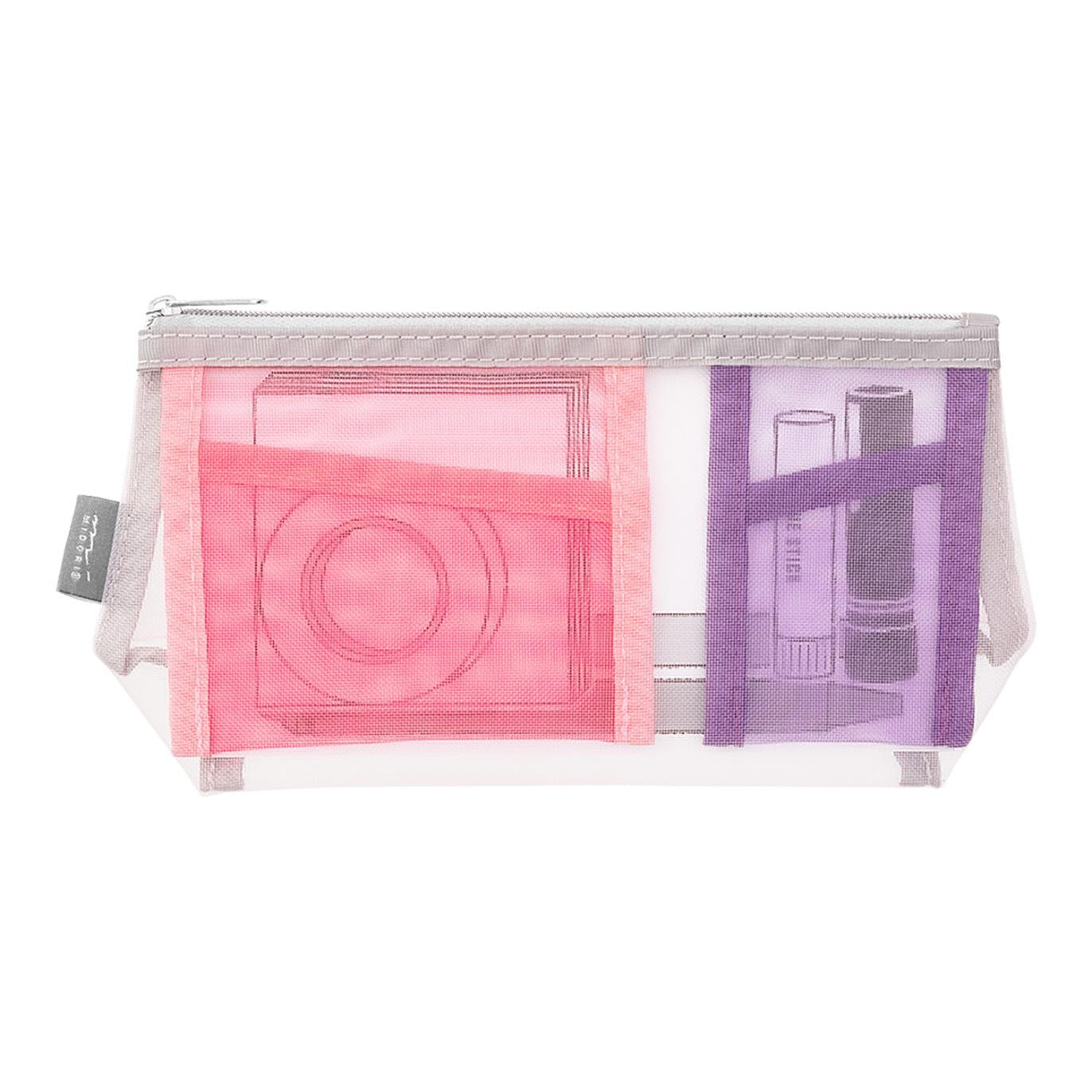 Pen & Tool Pouch Mesh with gusset Pink