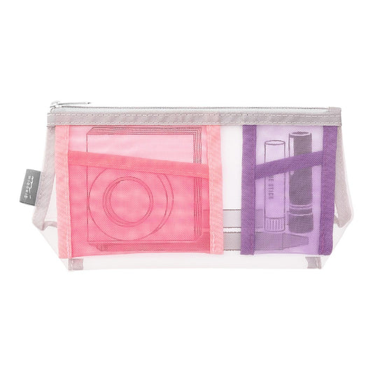 Pen & Tool Pouch Mesh with gusset Pink