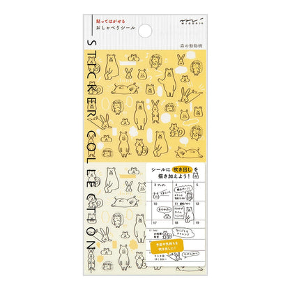 MIDORI Sticker 2590 Chat Forest Animals
