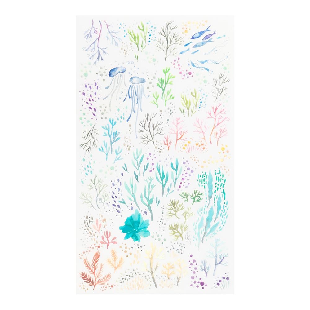 MIDORI Transfer Sticker 2636 Watercolor Sea