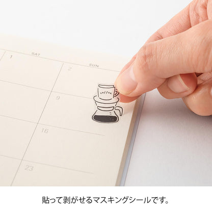 MIDORI Sticker 2641 Two Sheets Monotone Café