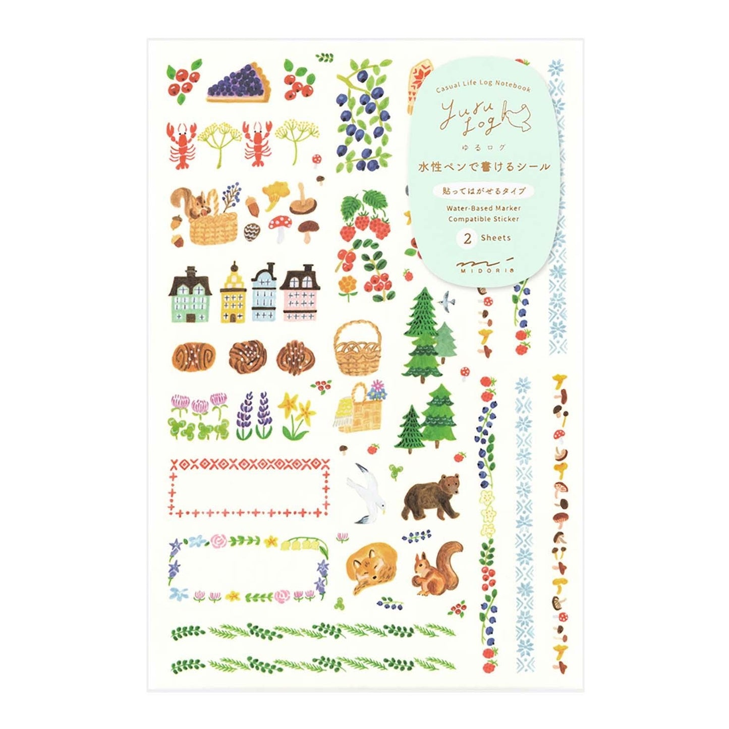 Yuru Log Sticker 2 Sheets Scandinavia
