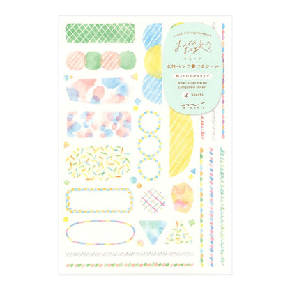 Yuru Log Sticker 2 Sheets Watercolor