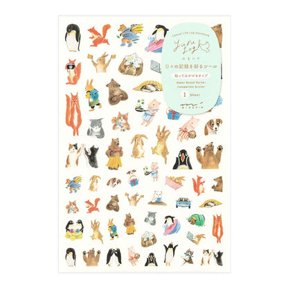 Yuru Log Sticker 1 Sheet Animal