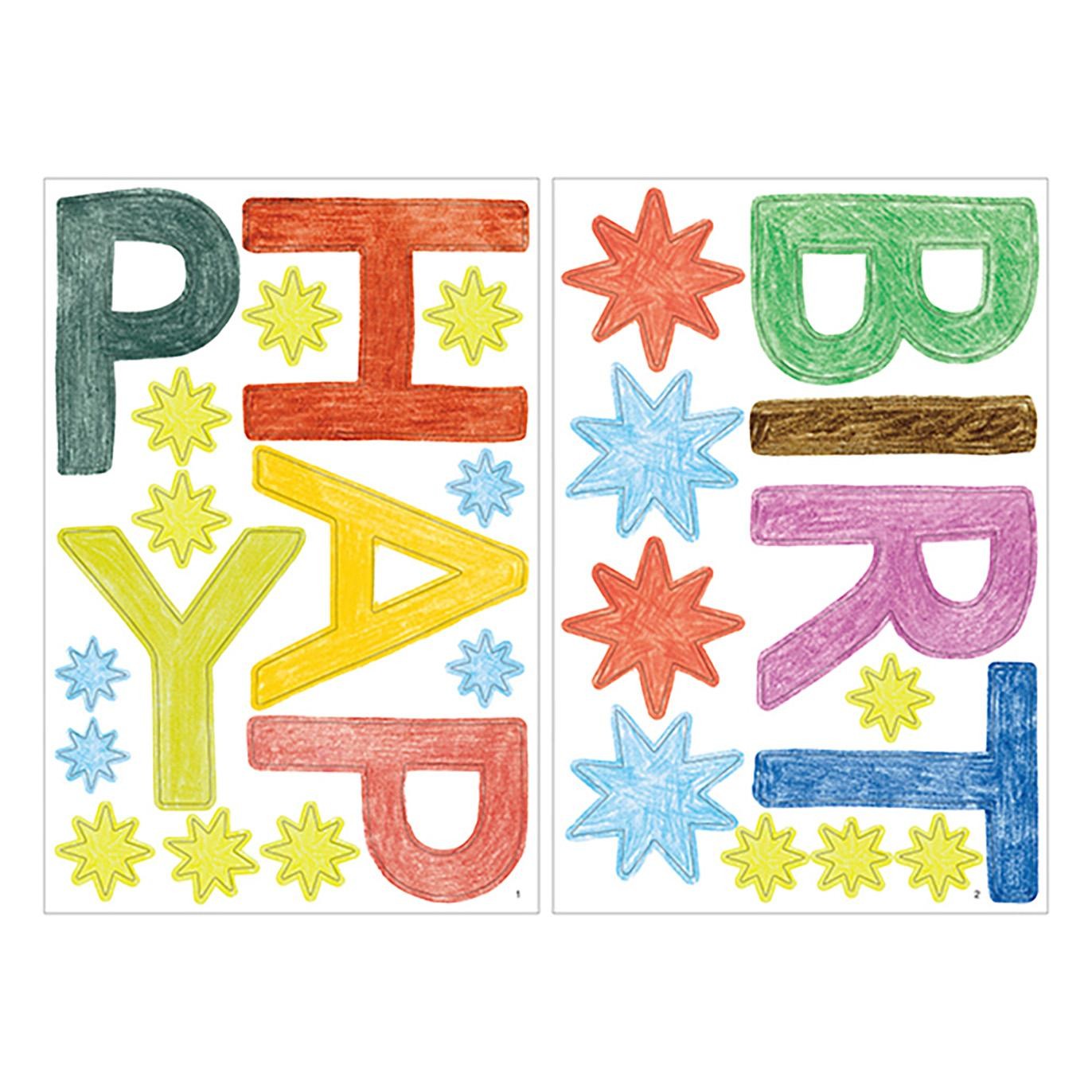 MIDORI Electrostatic Wall Sticker Birthday Color