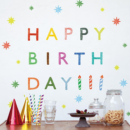 MIDORI Electrostatic Wall Sticker Birthday Color