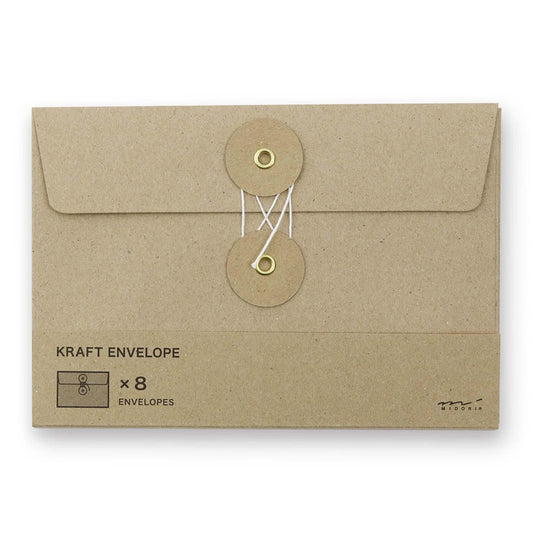 TRC Kraft Envelope (M) horizontal w/string Grey