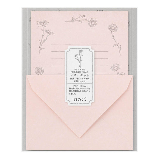 Letter Set 929 Papel Washi Original Floral en Colores Rosa A