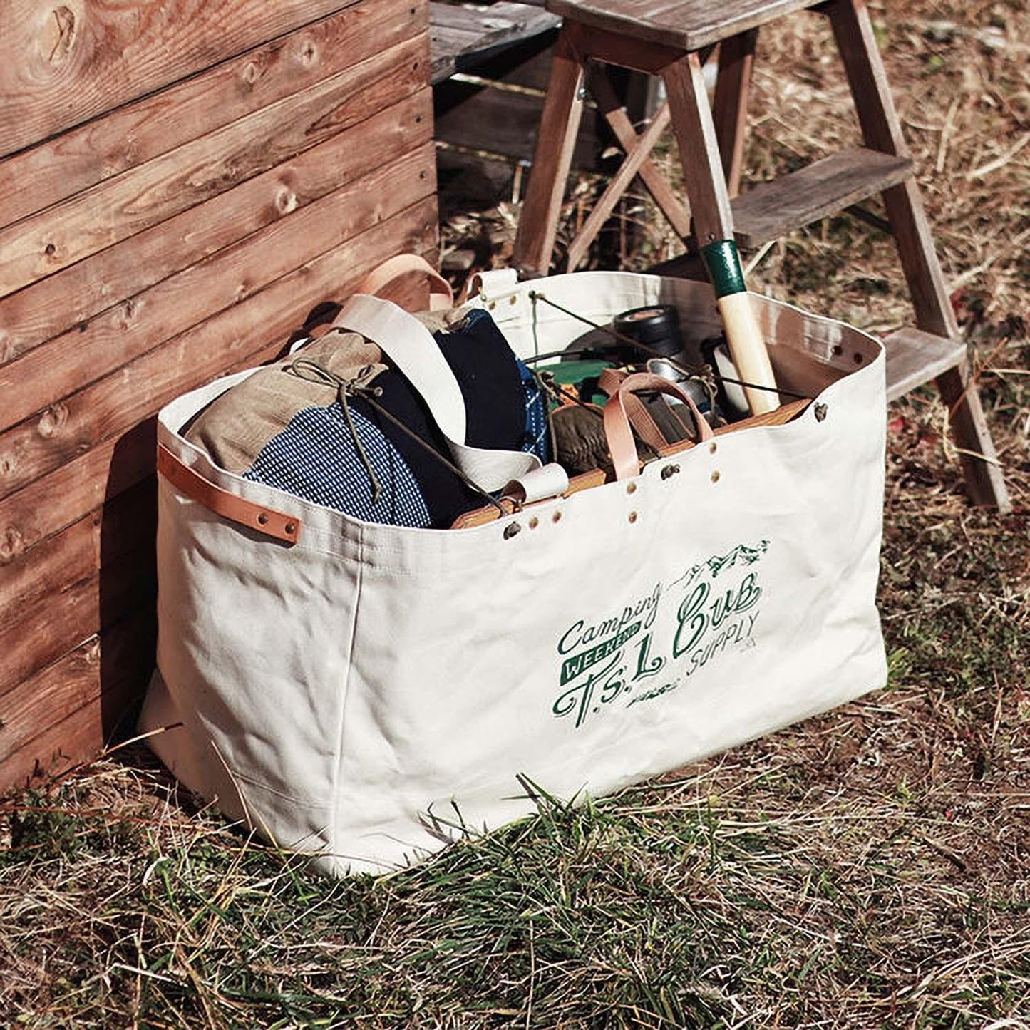 Cotton Canvas Camping Container Green