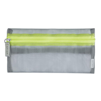 Mesh Pen Case Slish Silver Grey