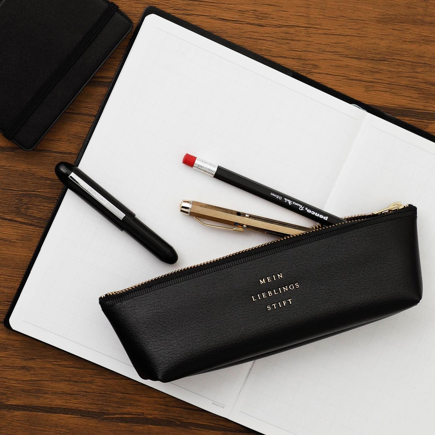 Fastener Pen Case Black