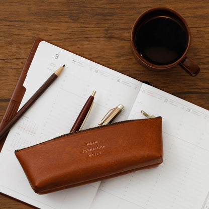 Fastener Pen Case Brown