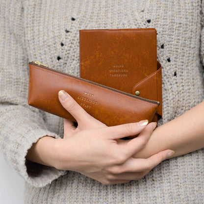 Fastener Pen Case Brown