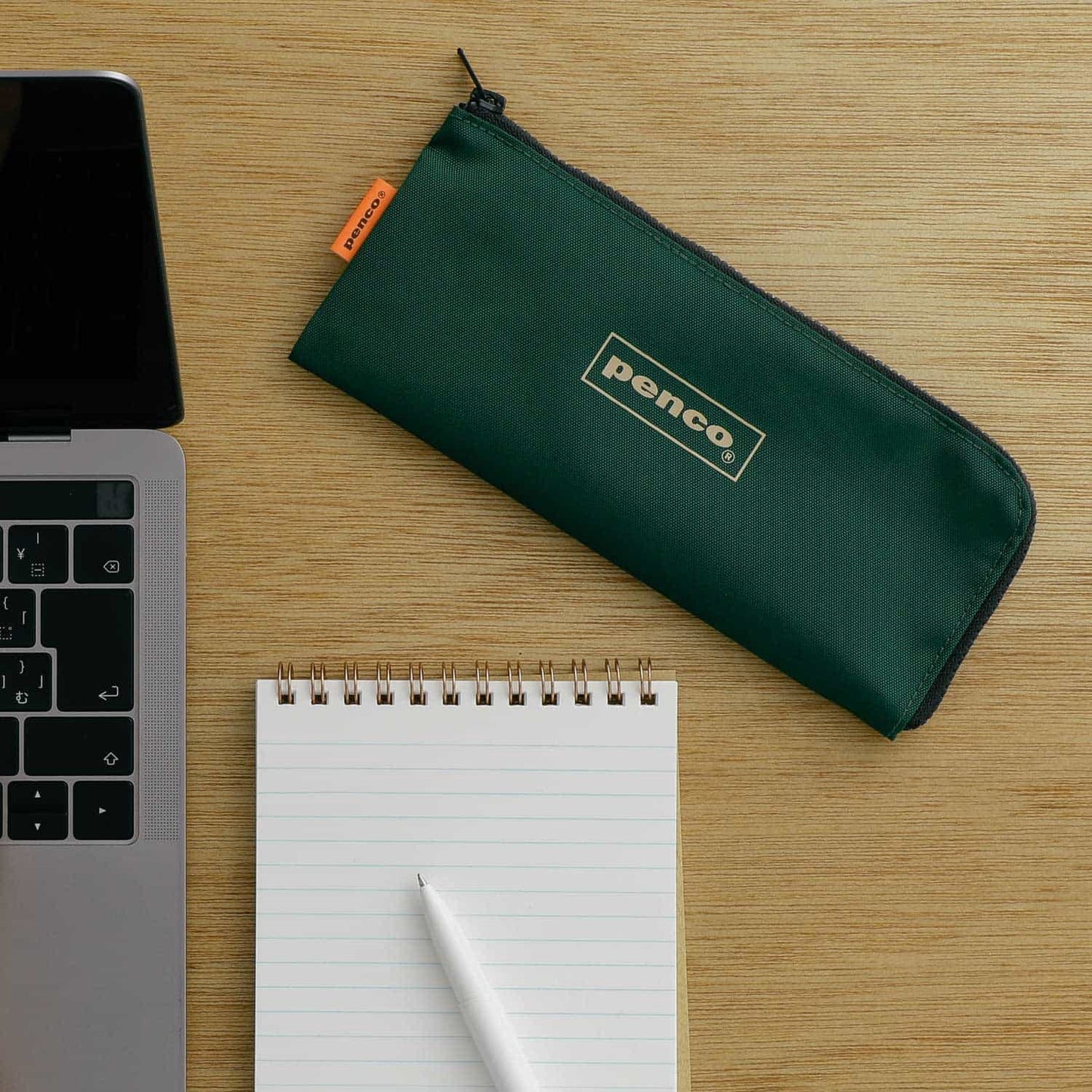 Flat Pen Case Dark Green