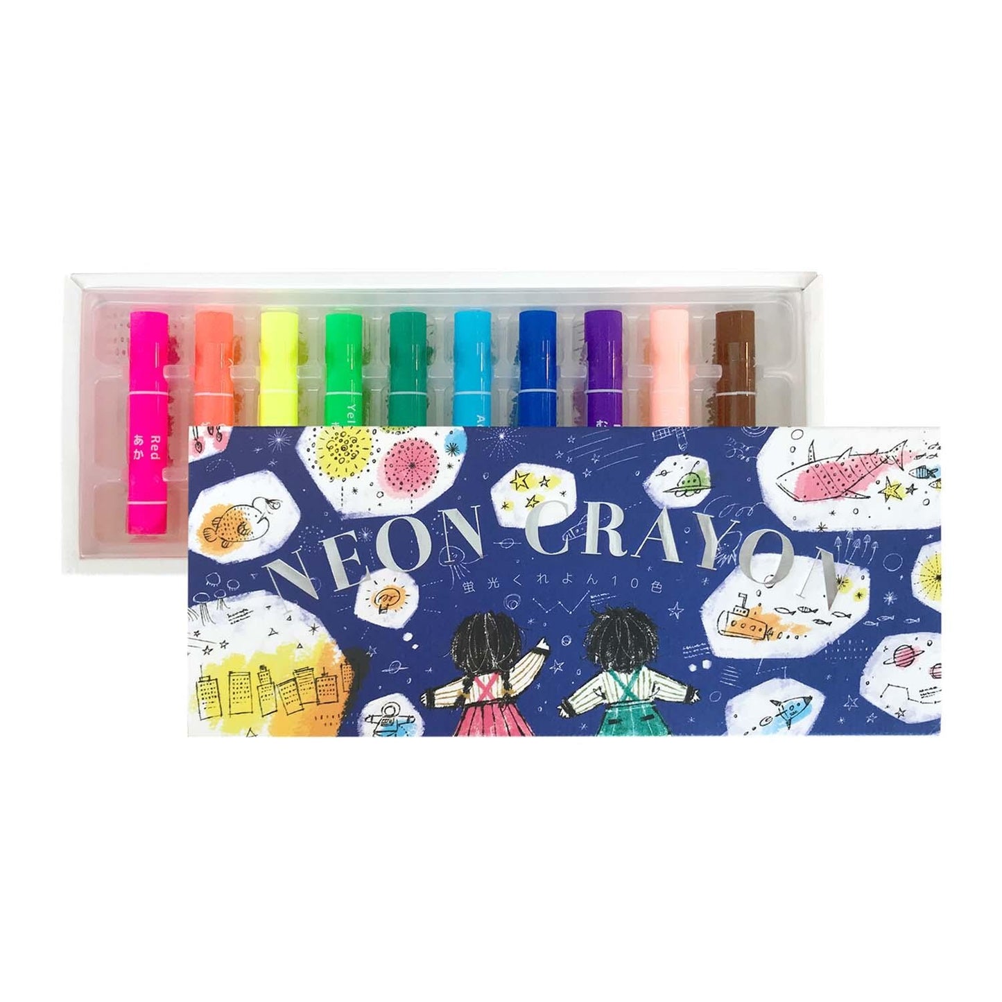 Fluorescent Crayon Set of 10 Colors