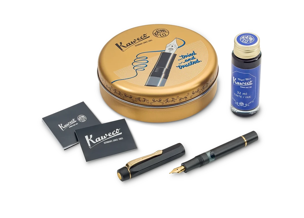 Kaweco PISTON SPORT AL Starter Set Preto/Dourado