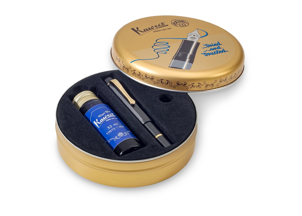 Kaweco PISTON SPORT AL Starter Set Preto/Dourado