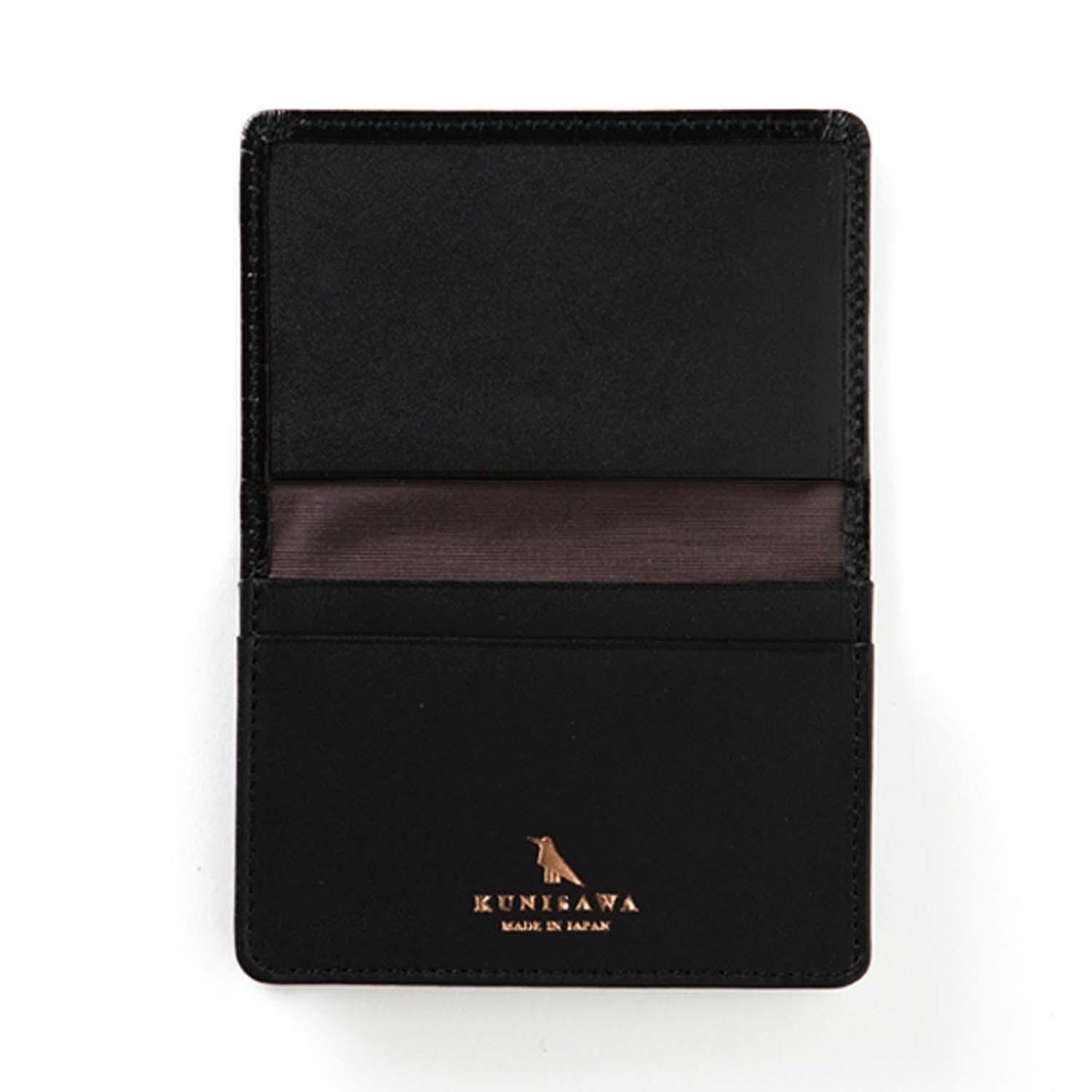 LEATHER FIND CARD CASE Black