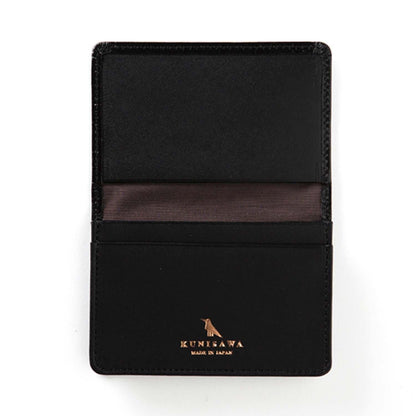 LEATHER FIND CARD CASE Black