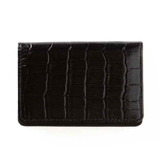 LEATHER FIND CARD CASE Black