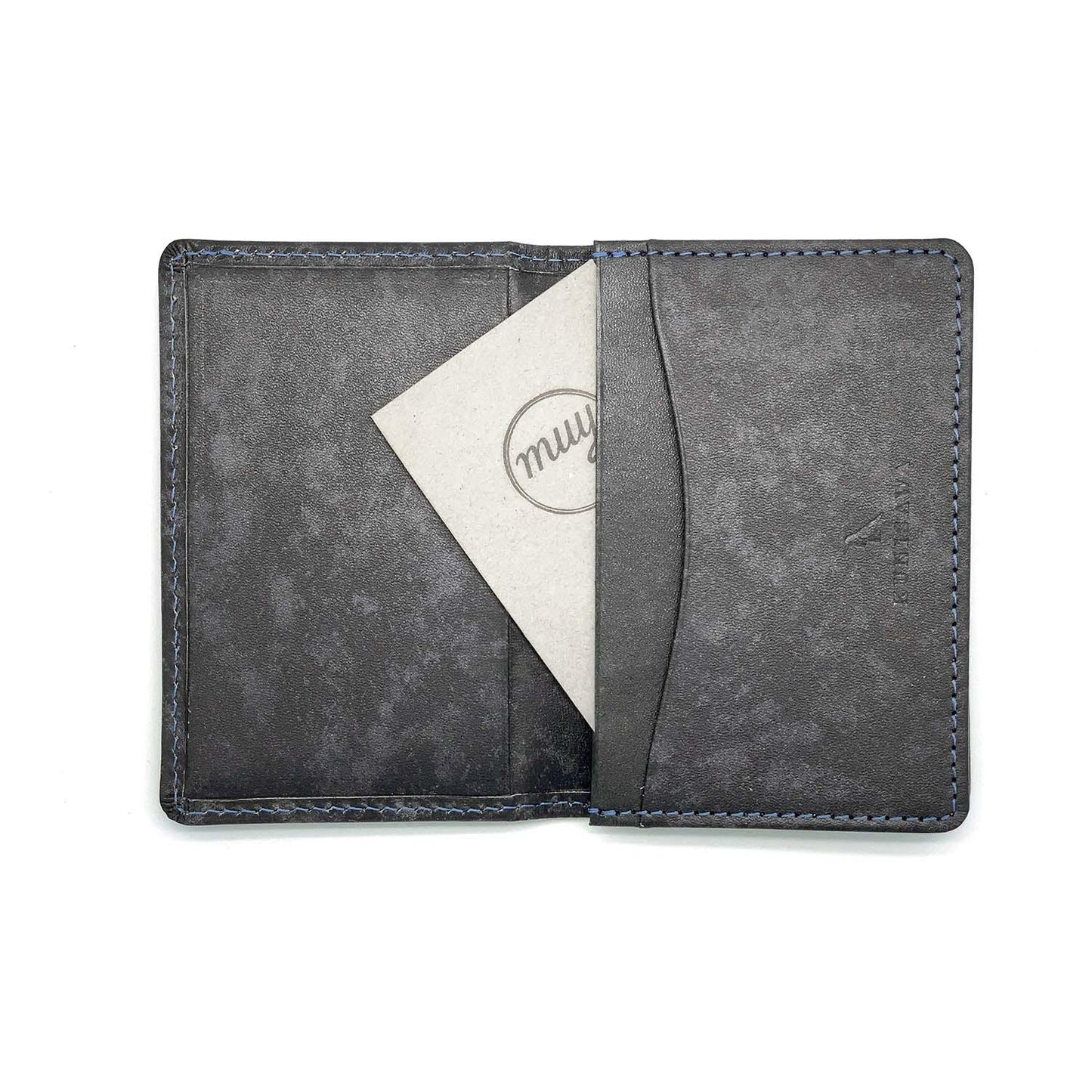 LEATHER FIND CARD CASE ANTIQUE SHADE LEATHER CUSTOM GREY