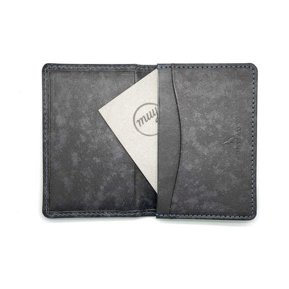 LEATHER FIND CARD CASE ANTIQUE SHADE LEATHER CUSTOM GREY